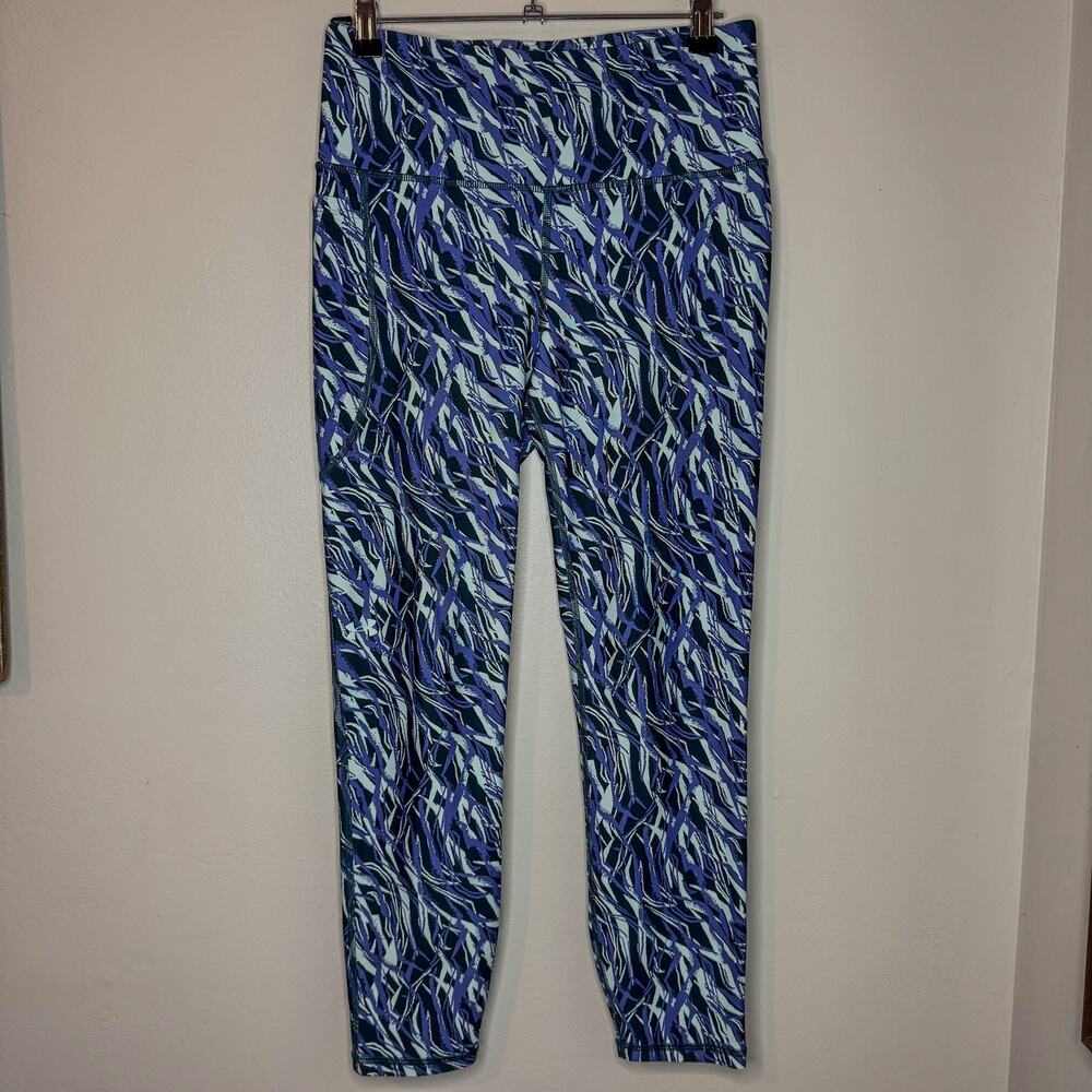 Under Armour HeatGear Compression Leggings Blue Purple Abstract Print Medium